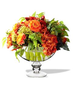 glass footed compote vases