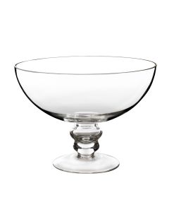 2 pcs Glass Footed Compote Fruit Bowl. H-6" D-8" Pedestal Centerpiece (Multiple Packing)-Pack of 2