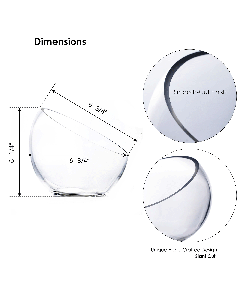 Slant Cut Terrarium Candy Bowls. H-6.25", 8.5", 9", Pack of 4 pcs-6.25 in-Pack of 4