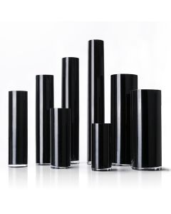 black glass cylinder vases