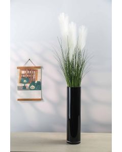 BLACK GLASS CYLINDER VASES