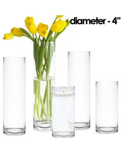 Diameter - 4 inches glass cylinder vases