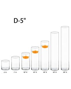 5 inches glass cylinder vases