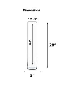 Glass Cylinder Vase. H-28 D-5