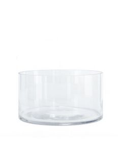 Glass Cylinder Vases. D-11" H-6" Wide Opening (Pack of 4)