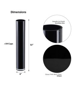 Black glass cylinder vases