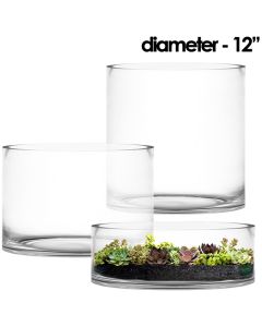 12 inches diameter glass cylinder vases