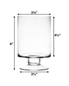 pedestal glass stem candle holder