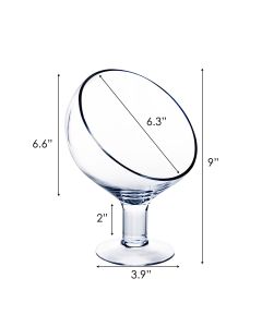 slant cut bowl with pedestal stem