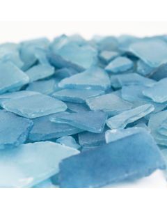 45 lbs Frost Blue Flat Sea Glass Vase Fillers, Approx. 67.5 Cups