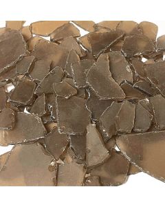 25 lbs Sea Glass Flat Vase Filler Champagne 0.25" - 2.8" (Multiple Packing)