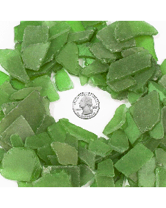 Dark Green Flat Sea Glass Vase Filler, 1.5 Cups/LB