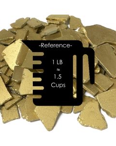 25 lbs Sea Glass Flat Vase Filler Gold 0.25" - 2.8" (Multiple Packing)