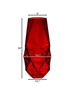 red prism honeycomb geometric glass vases