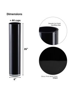 black glass cylinder vases