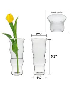 Height 5.5" glass wavy bud vases