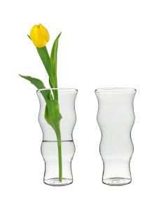 Height 5.5" glass wavy bud vases