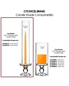 glass candle holder with bottomless chimney tubes cylinders
