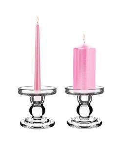 glass pedestal pillar candlestick taper candle holder