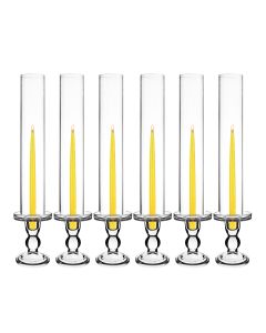 glass pedestal pillar candlestick taper candle holder
