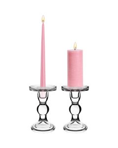 glass pedestal pillar candlestick taper candle holder