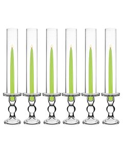 glass pedestal pillar candlestick taper candle holder