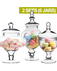 glass apothecary candy buffet jars set of 3