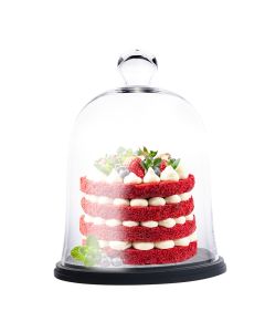 glass cloche dome with wood base wholesale