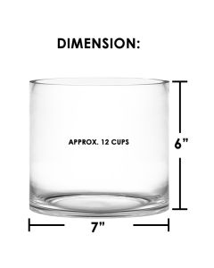 glass cylinder vases 7 inches wide 6 inches tall