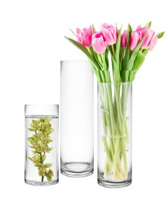 glass cylinder vases set of 3