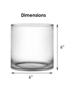 6 inches glass cylinder vases