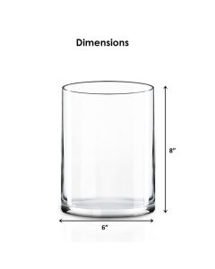 12 inches 6 inches wide glass cylinder vases