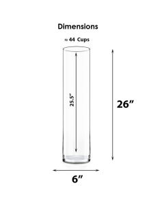glass cylinder vases 26 inches and 6 inches diameter