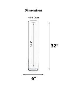 glass cylinder vases 32 inches tall 6 inches diameter