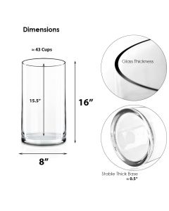 large and tall glass cylinder vases