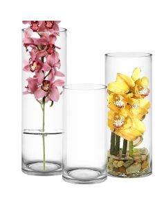 6" glass cylinder vases for events florist planner display