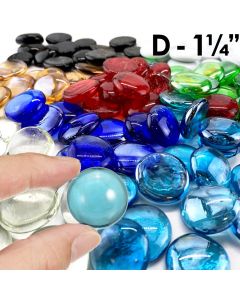 large 1.25" Glass Flat Marbles Vase Fillers