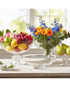 2 pcs Glass Compote Bowl. H-4.5"/6"/8"/8.5" (Multiple Packing)