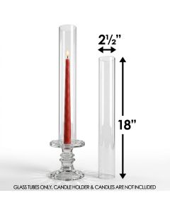 18" x 2.5" glass hurricane chimney tubes