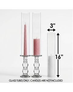 glass bottomless candle holder tubes chimney