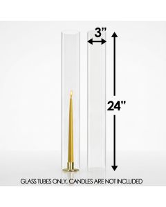 glass bottomless candle holder tubes chimney