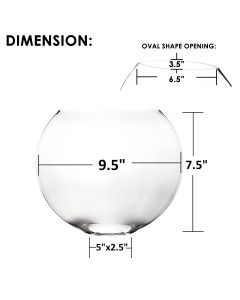 glass moon shape oval vases