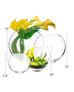 glass moon shape vases