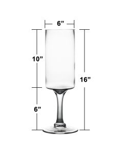 glass pillar 6 inches large opening candle holder