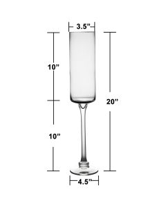 Long Stem Glass Candle Holder H-16 Open-3.5