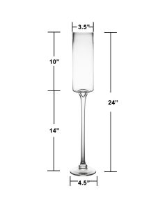 Long Stem Glass Candle Holder H-24 Open-3.5