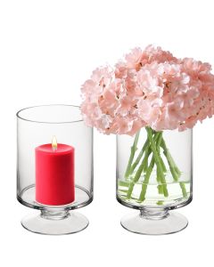 8 inches pedestal glass stem candle holder