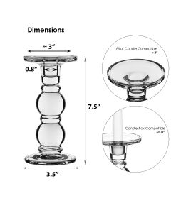 glass pillar and taper candle holders
