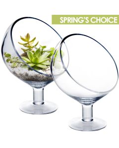 slant cut bowl with pedestal stem