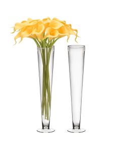 Clear Glass Trumpet Vases 24 inch